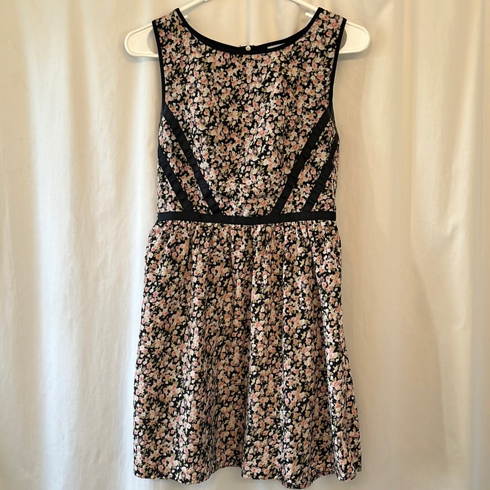 Three Pink Hearts Floral Dress